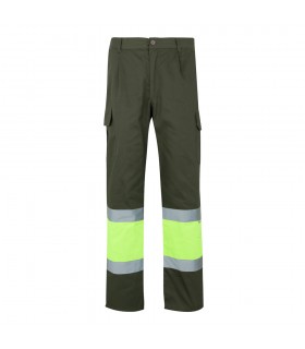 VL ATHENA Pantalon de sarga bicolor 210 g m forrado multibolsillos en algodon 20 y poliester 80 