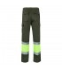 VL ATHENA Pantalon de sarga bicolor 210 g m forrado multibolsillos en algodon 20 y poliester 80 