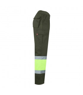 VL ATHENA Pantalon de sarga bicolor 210 g m forrado multibolsillos en algodon 20 y poliester 80 