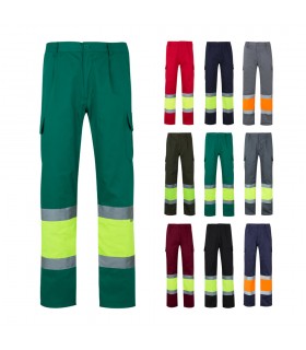 VL POSEIDON Pantalon de sarga multibolsillos bicolor 210 g m en algodon 20 y poliester 80 