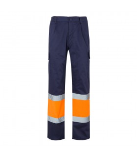 VL POSEIDON Pantalon de sarga multibolsillos bicolor 210 g m en algodon 20 y poliester 80 