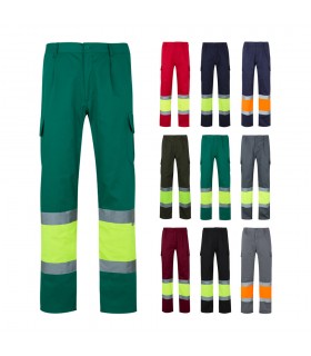 VL POSEIDON LARGE Pantalon de sarga multibolsillos bicolor 210 g m en algodon 20 y poliester 80 