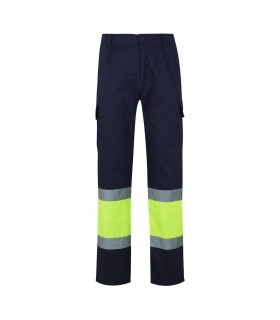 VL POSEIDON LARGE Pantalon de sarga multibolsillos bicolor 210 g m en algodon 20 y poliester 80 