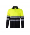 VL VULCAN Polo bicolor ojo de pajaro 160g m con manga larga en poliester 100