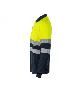 VL VULCAN Polo bicolor ojo de pajaro 160g m con manga larga en poliester 100