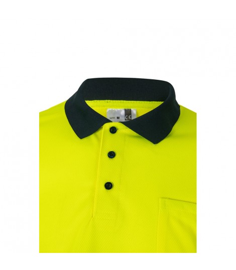 VL VULCAN Polo bicolor ojo de pajaro 160g m con manga larga en poliester 100
