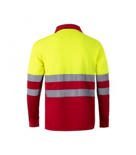 VL VULCAN Polo bicolor ojo de pajaro 160g m con manga larga en poliester 100