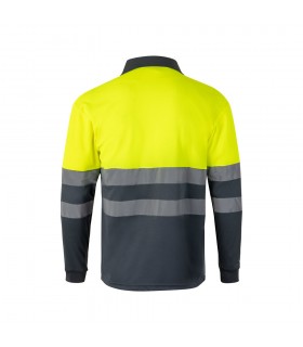 VL VULCAN Polo bicolor ojo de pajaro 160g m con manga larga en poliester 100