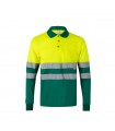 VL VULCAN Polo bicolor ojo de pajaro 160g m con manga larga en poliester 100