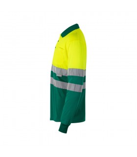 VL VULCAN Polo bicolor ojo de pajaro 160g m con manga larga en poliester 100