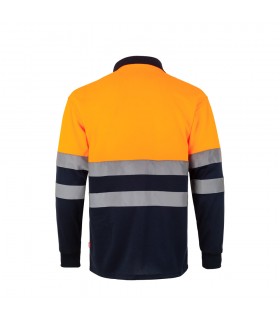VL VULCAN Polo bicolor ojo de pajaro 160g m con manga larga en poliester 100