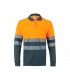 VL VULCAN Polo bicolor ojo de pajaro 160g m con manga larga en poliester 100
