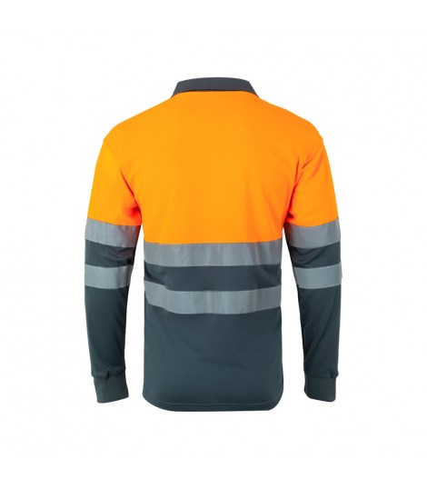 VL VULCAN Polo bicolor ojo de pajaro 160g m con manga larga en poliester 100