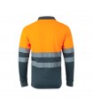 VL VULCAN Polo bicolor ojo de pajaro 160g m con manga larga en poliester 100