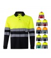 VL VULCAN LARGE Polo bicolor ojo de pajaro 160g m con manga larga en poliester 100
