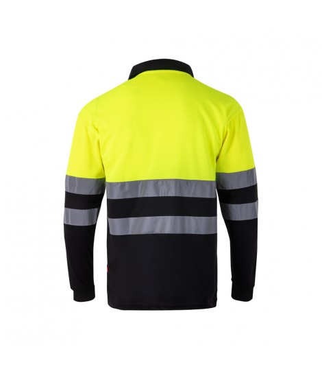 VL VULCAN LARGE Polo bicolor ojo de pajaro 160g m con manga larga en poliester 100