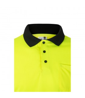 VL VULCAN LARGE Polo bicolor ojo de pajaro 160g m con manga larga en poliester 100