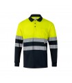 VL VULCAN LARGE Polo bicolor ojo de pajaro 160g m con manga larga en poliester 100