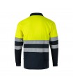 VL VULCAN LARGE Polo bicolor ojo de pajaro 160g m con manga larga en poliester 100