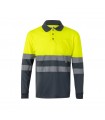 VL VULCAN LARGE Polo bicolor ojo de pajaro 160g m con manga larga en poliester 100