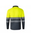 VL VULCAN LARGE Polo bicolor ojo de pajaro 160g m con manga larga en poliester 100