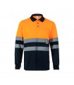 VL VULCAN LARGE Polo bicolor ojo de pajaro 160g m con manga larga en poliester 100