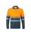 VL VULCAN LARGE Polo bicolor ojo de pajaro 160g m con manga larga en poliester 100