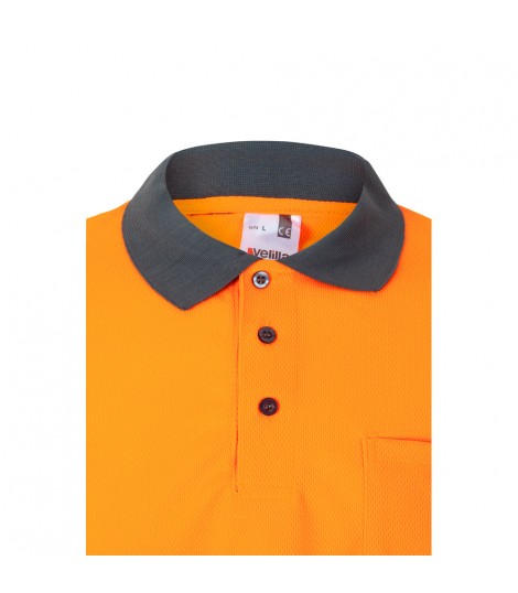 VL VULCAN LARGE Polo bicolor ojo de pajaro 160g m con manga larga en poliester 100