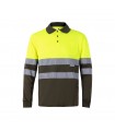 VL VULCAN LARGE Polo bicolor ojo de pajaro 160g m con manga larga en poliester 100