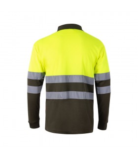 VL VULCAN LARGE Polo bicolor ojo de pajaro 160g m con manga larga en poliester 100