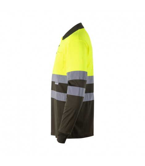 VL VULCAN LARGE Polo bicolor ojo de pajaro 160g m con manga larga en poliester 100
