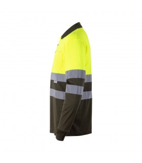 VL VULCAN LARGE Polo bicolor ojo de pajaro 160g m con manga larga en poliester 100