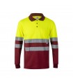 VL VULCAN LARGE Polo bicolor ojo de pajaro 160g m con manga larga en poliester 100