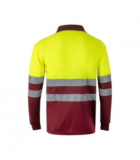 VL VULCAN LARGE Polo bicolor ojo de pajaro 160g m con manga larga en poliester 100