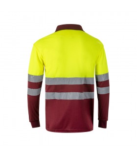 VL VULCAN LARGE Polo bicolor ojo de pajaro 160g m con manga larga en poliester 100