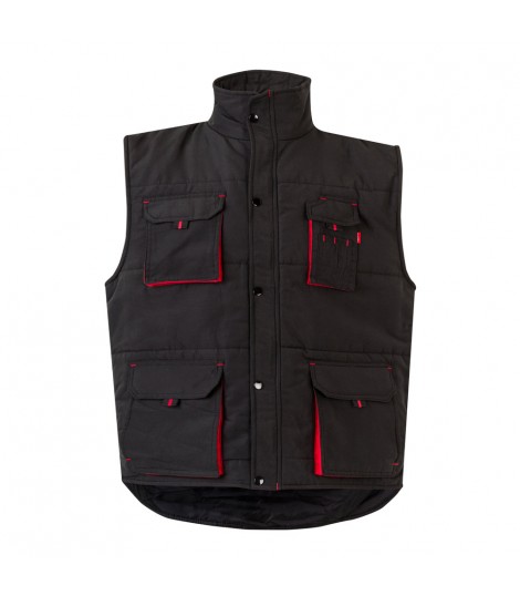 VL NERGAL Chaleco acolchado bicolor multibolsillos 120g m en poliester 100
