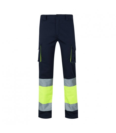 VL ZEUS Pantalon elastico multibolsillos bicolor 240 g m en algodon 46 EME 38 y poliester 16 
