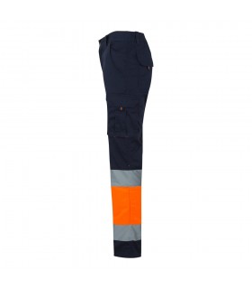 VL ZEUS Pantalon elastico multibolsillos bicolor 240 g m en algodon 46 EME 38 y poliester 16 