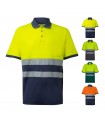 VL ACHELOUS Polo de pique bicolor 150g m con manga corta en algodon 55 y poliester 45