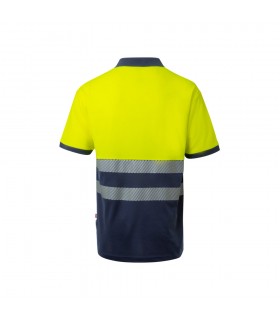 VL ACHELOUS Polo de pique bicolor 150g m con manga corta en algodon 55 y poliester 45