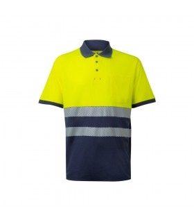 VL ACHELOUS Polo de pique bicolor 150g m con manga corta en algodon 55 y poliester 45