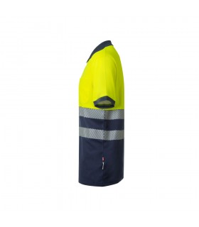 VL ACHELOUS Polo de pique bicolor 150g m con manga corta en algodon 55 y poliester 45