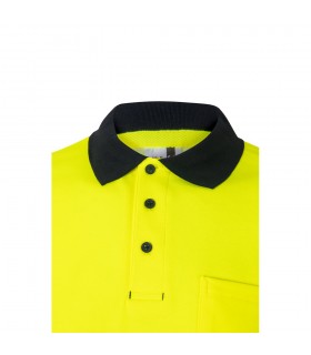VL ACHELOUS Polo de pique bicolor 150g m con manga corta en algodon 55 y poliester 45