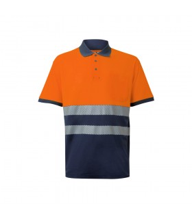 VL ACHELOUS Polo de pique bicolor 150g m con manga corta en algodon 55 y poliester 45