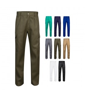 VL AINE Pantalon multibolsillos de sarga 190g m en algodon 20 y poliester 80