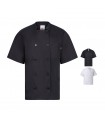 VL DURGA Chaqueta de cocina de manga corta en popelina 110 g m de algodon 35 y poliester 65
