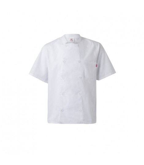 VL DURGA Chaqueta de cocina de manga corta en popelina 110 g m de algodon 35 y poliester 65