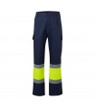 VL ARTEMIS Pantalon bicolor en sarga 190 g m algodon 20 y poliester 80 Pantalon multibolsillos elastico 240 g m