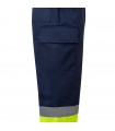 VL ARTEMIS Pantalon bicolor en sarga 190 g m algodon 20 y poliester 80 Pantalon multibolsillos elastico 240 g m
