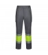 VL ARTEMIS Pantalon bicolor en sarga 190 g m algodon 20 y poliester 80 Pantalon multibolsillos elastico 240 g m